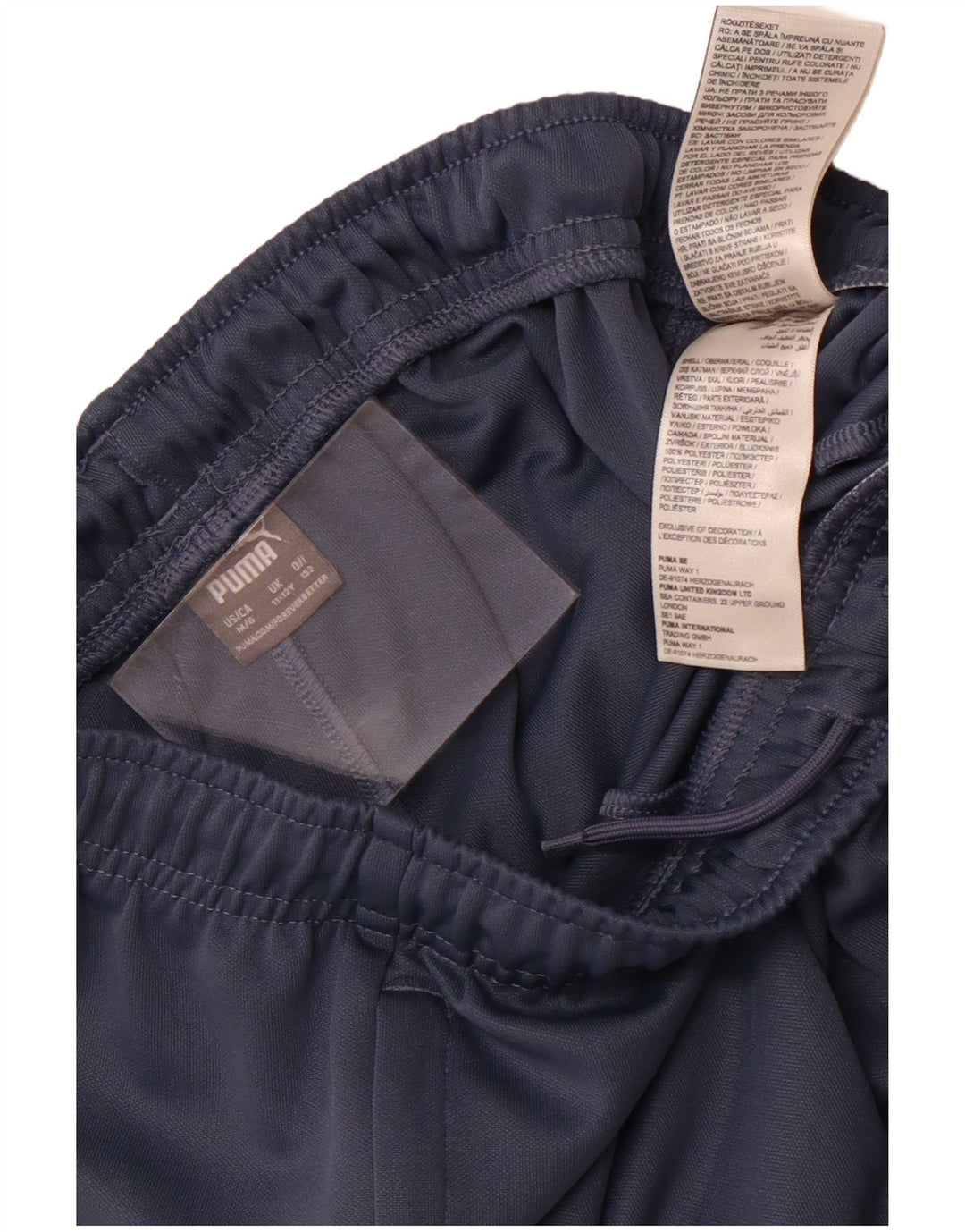 Calças de treino Puma Menino 11-12 anos Azul marinho Colourblock Poliéster