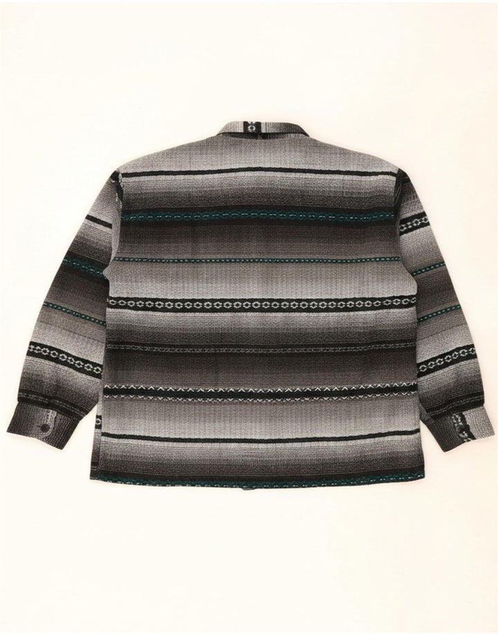 Camisa masculina VINTAGE com listras cinza médio acrílico