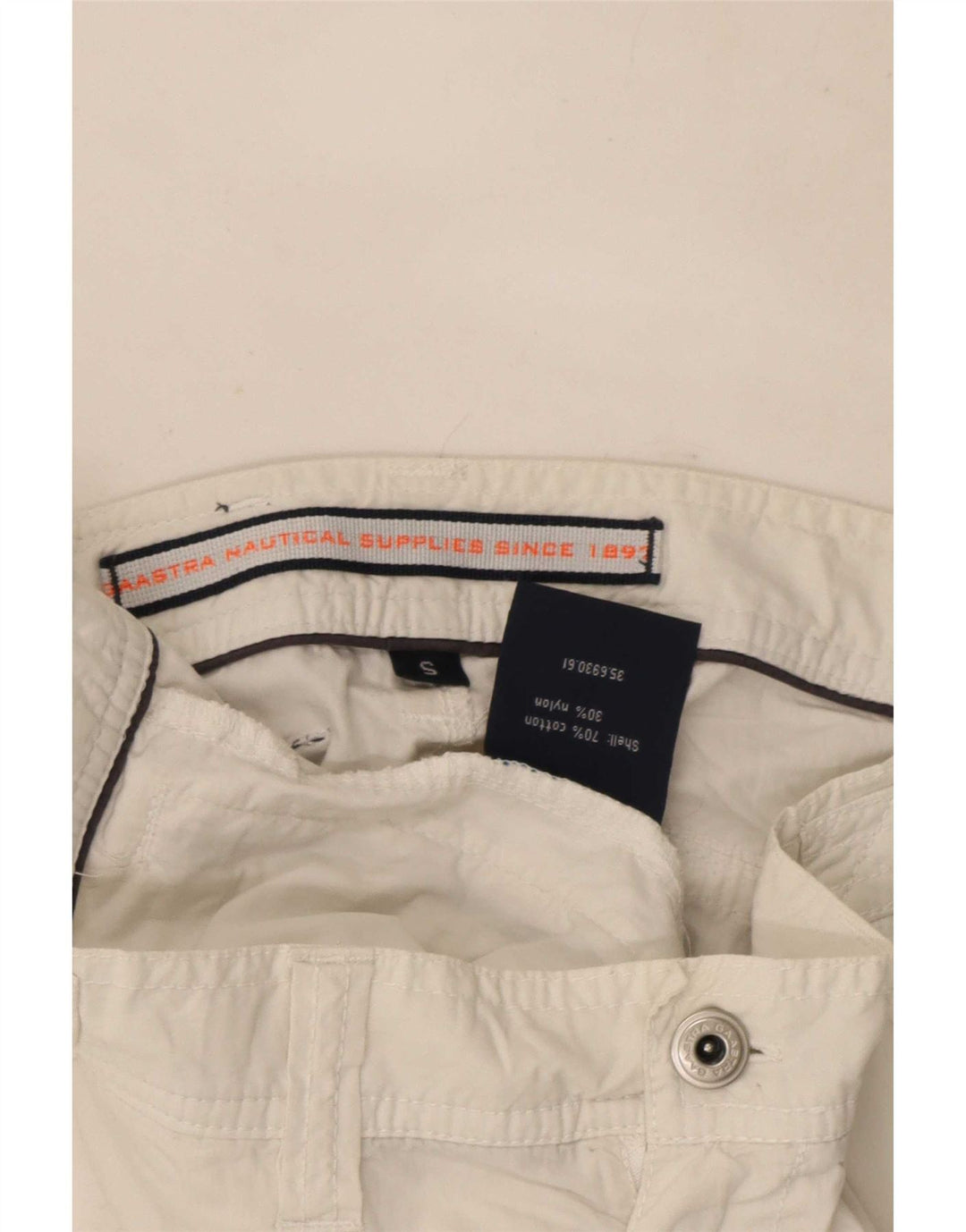 Gaastra Mens Graphic Cargo Shorts Pequeno W29 Algodão Branco