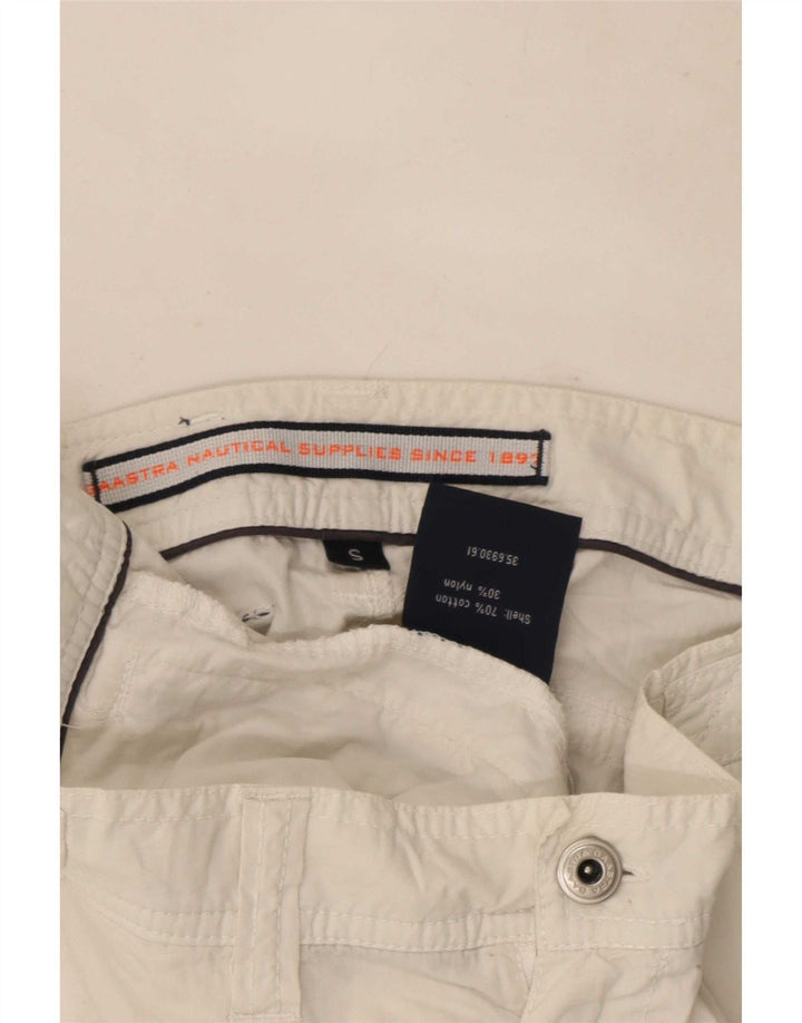 Gaastra Mens Graphic Cargo Shorts Pequeno W29 Algodão Branco