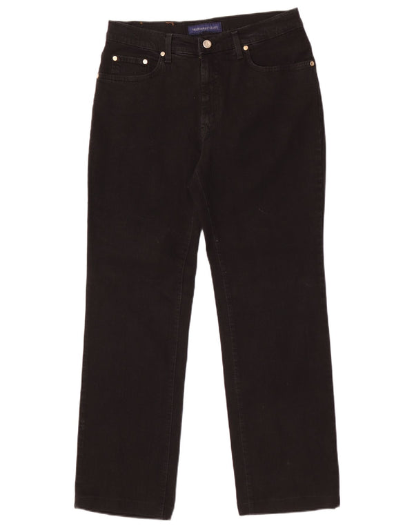 Trussardi Calça jeans reta masculina tamanho 30 W30 L29 algodão preto