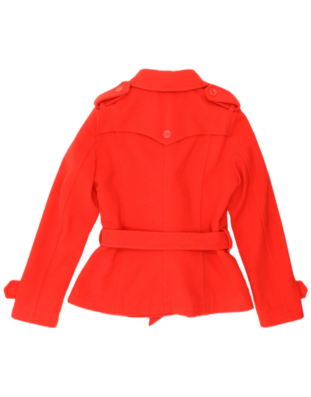 Jaqueta militar feminina Moschino UK 12 lã vermelha média