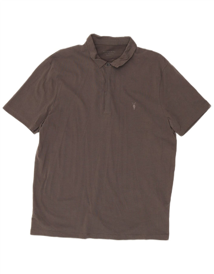 Camisa polo masculina All Saints Regular Fit XL algodão cinza