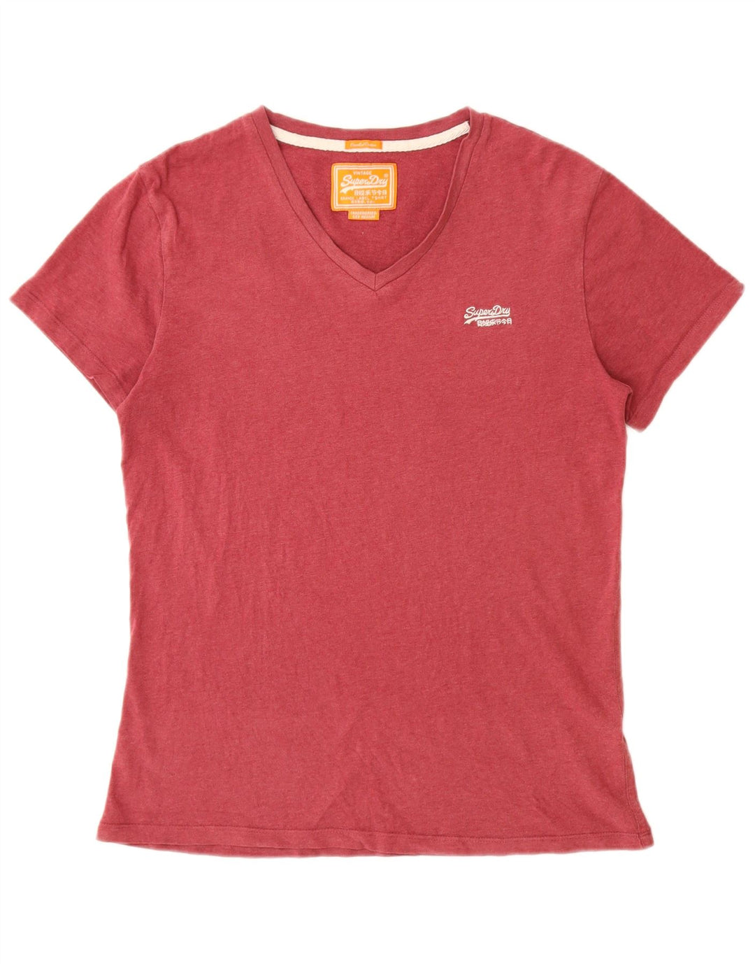 Camiseta feminina SUPERDRY UK 14 algodão médio Borgonha