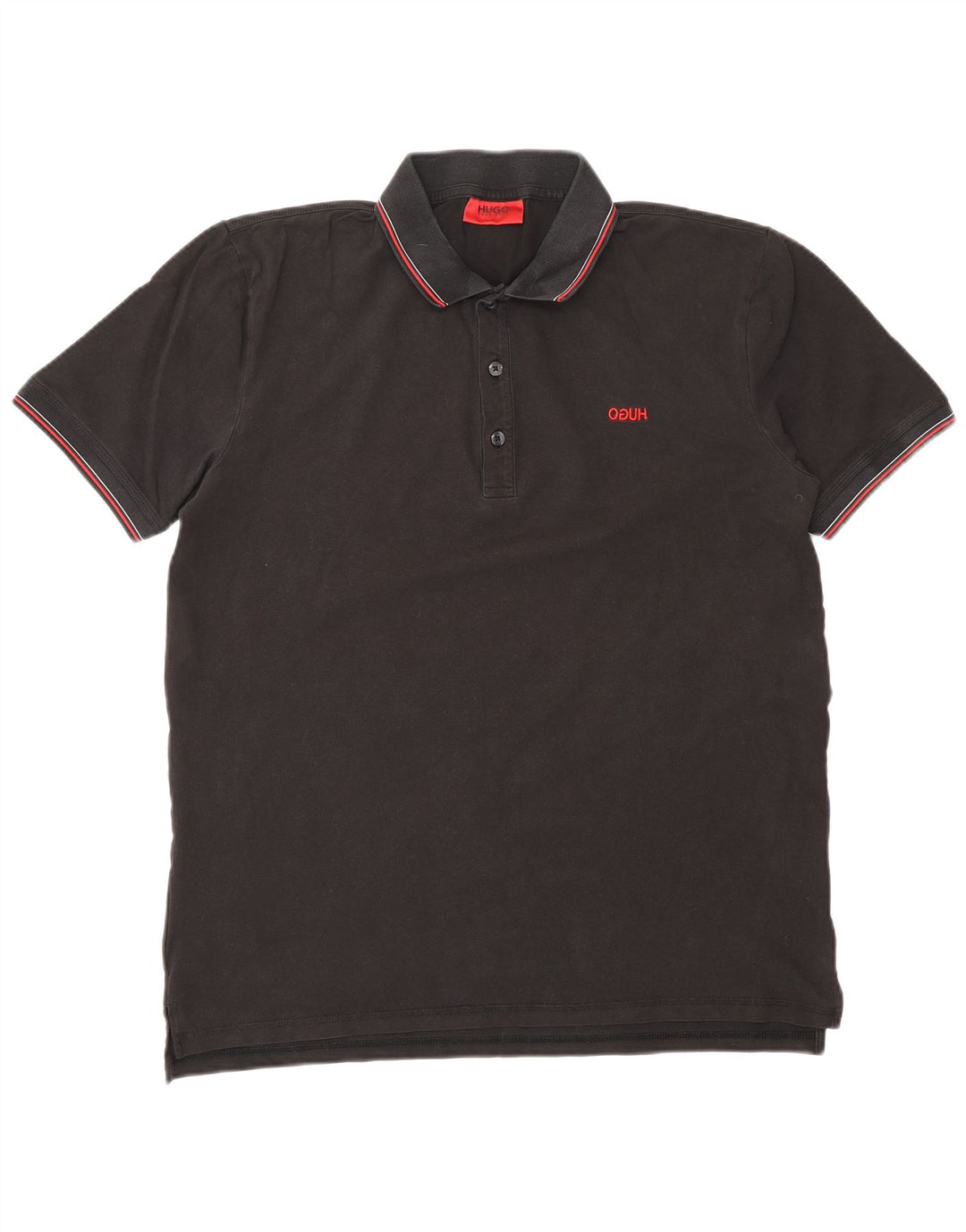 Camisa polo masculina HUGO BOSS grande algodão preto