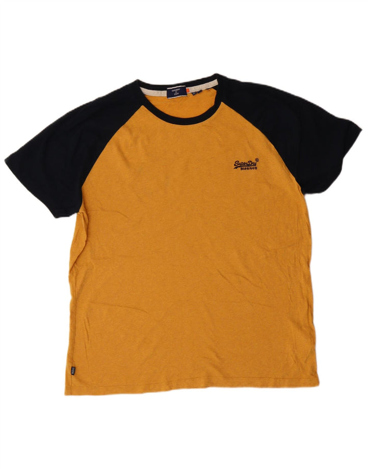 Camiseta masculina Superdry Top 2XL algodão colorblock amarelo