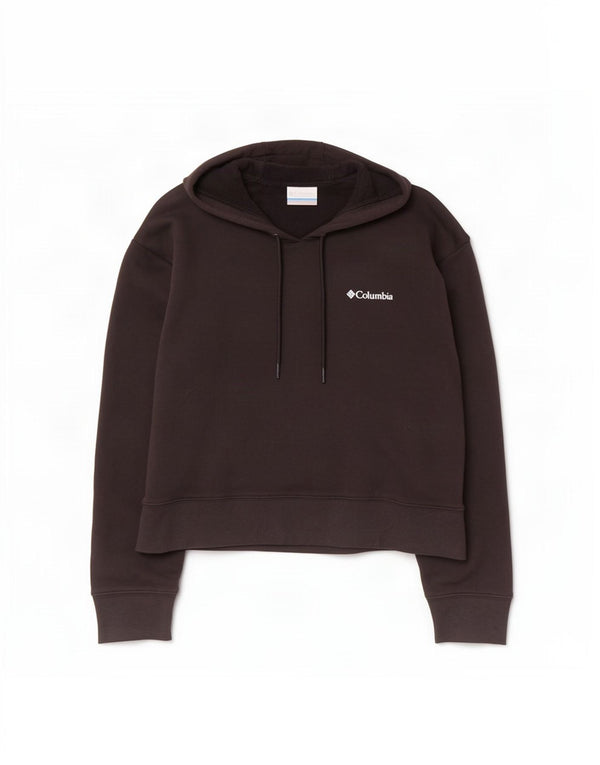 Suéter com capuz gráfico feminino Columbia UK 16 grande algodão preto