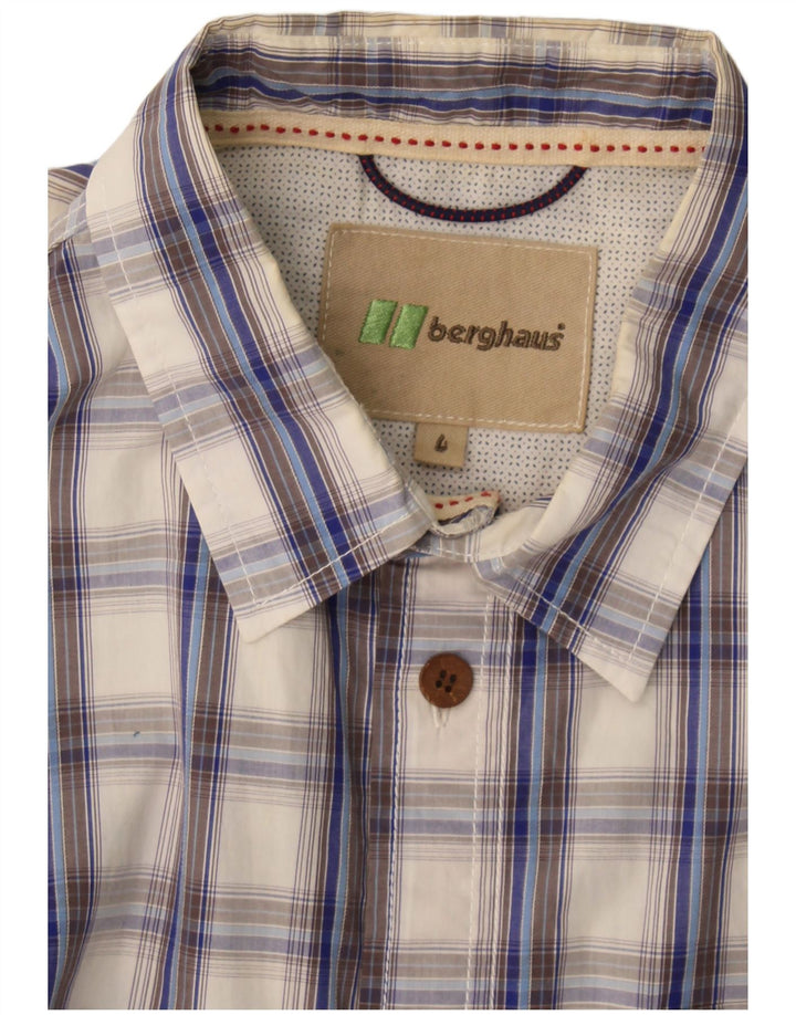Camisa masculina de manga curta Berghaus de manga curta grande xadrez azul