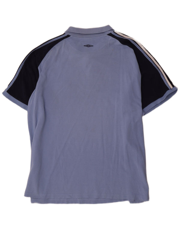 Camisa polo masculina Umbro 4XL azul colorblock algodão