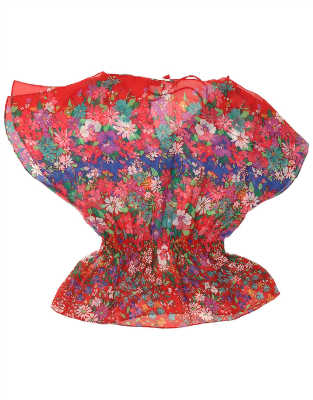 Blusa feminina Replay UK 14 poliéster floral vermelho médio