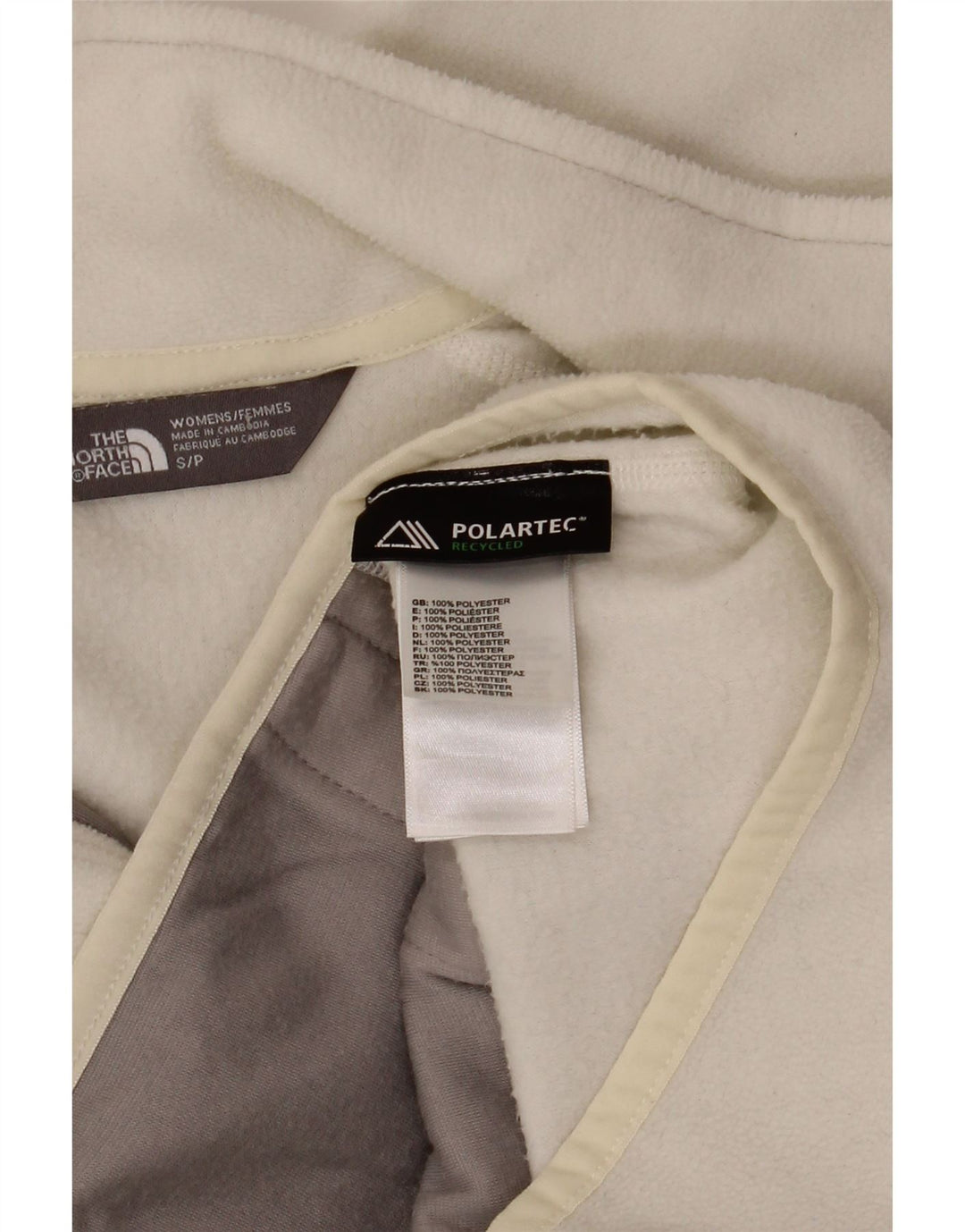 Jaqueta de lã feminina The North Face UK 10 poliéster branco pequeno