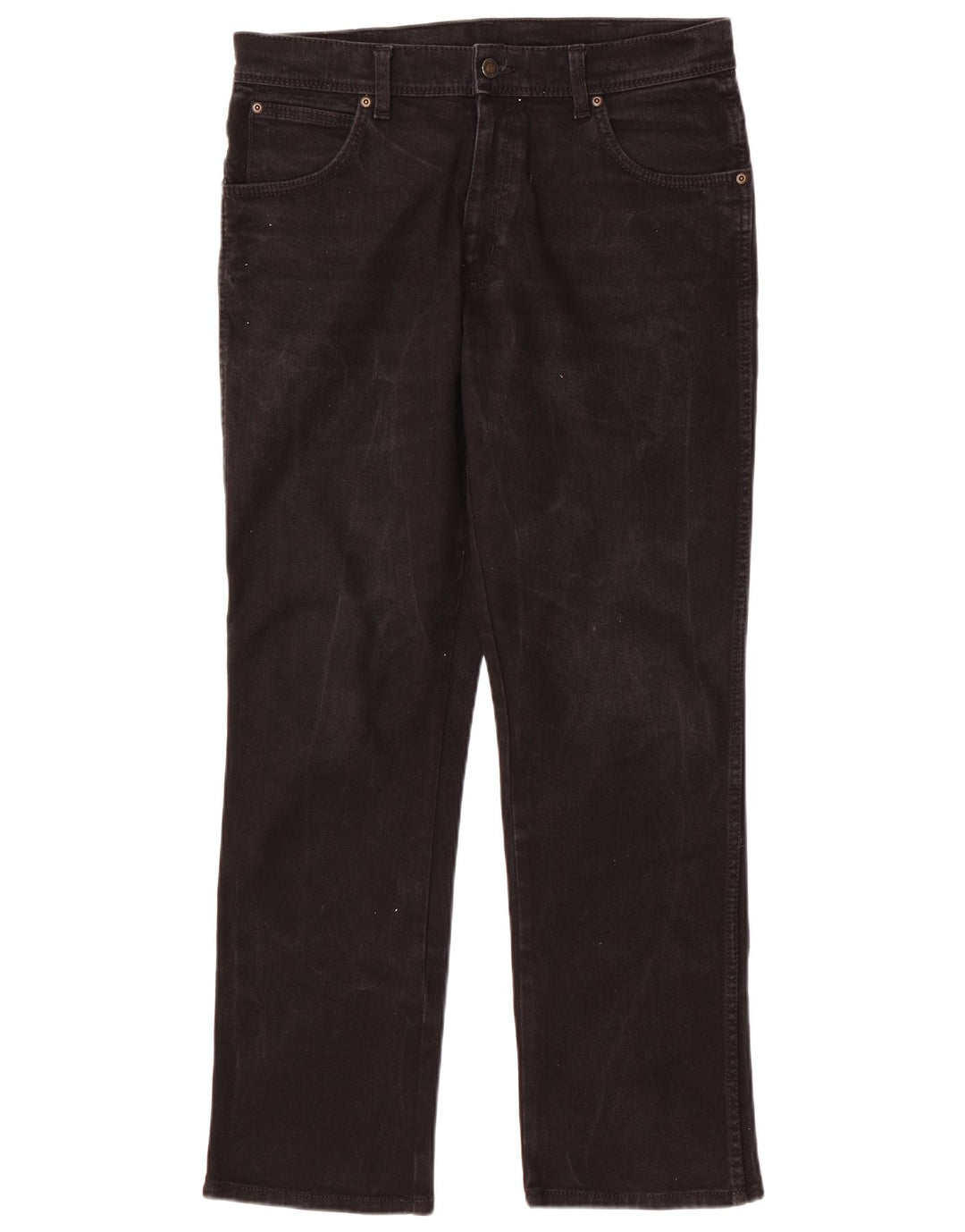 Wrangler Mens Regular Fit Straight Jeans W34 L30 Algodão Preto