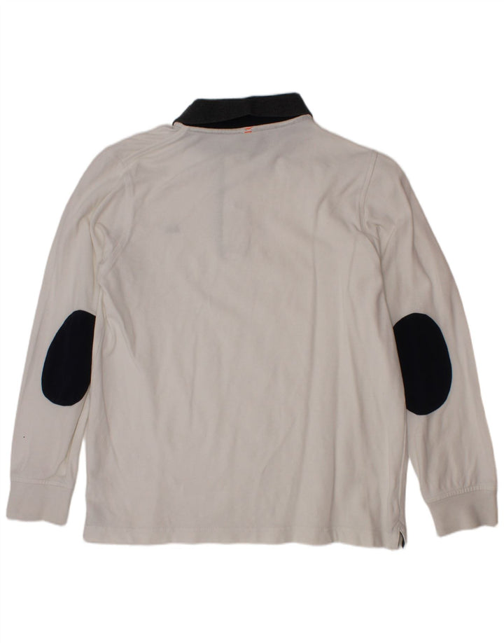 Sun68 Camisa pólo masculina de manga comprida 9-10 anos branca
