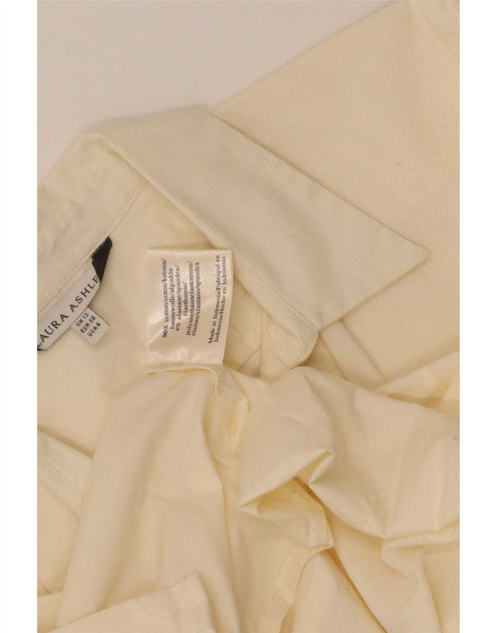 Camisa formal feminina Laura Ashley Reino Unido 12 algodão bege médio
