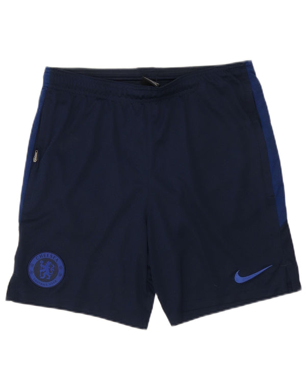 Shorts esportivos masculinos Nike Chelsea FC médio azul marinho poliéster