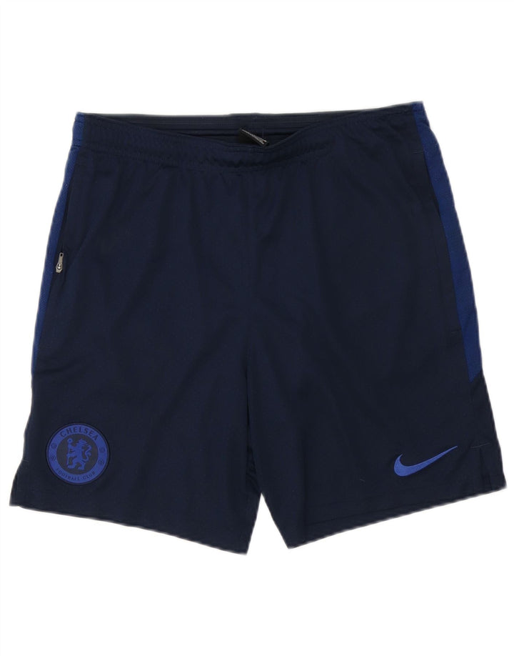 Shorts esportivos masculinos Nike Chelsea FC médio azul marinho poliéster