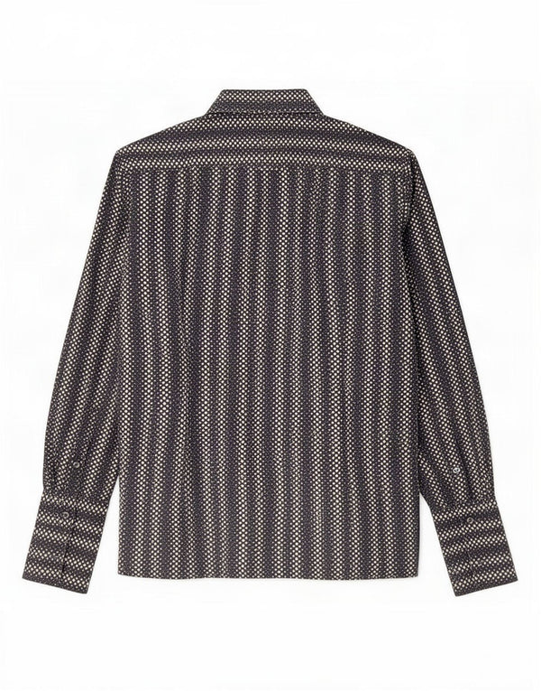 Camisa masculina Paul Smith de algodão manchado azul marinho médio