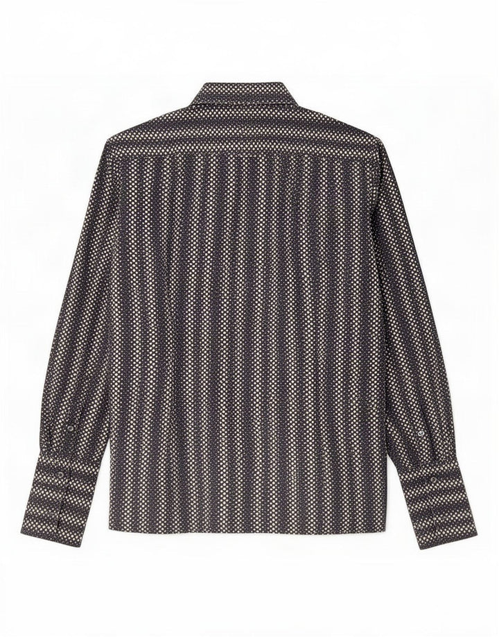 Camisa masculina Paul Smith de algodão manchado azul marinho médio