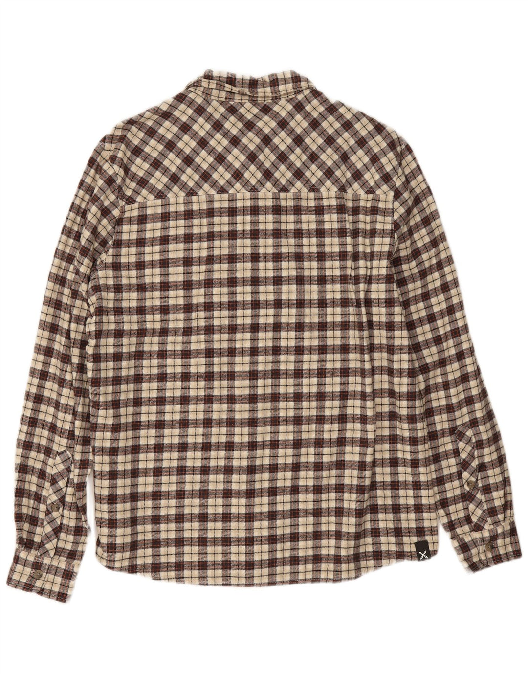 Montura Camisa masculina de flanela grande de algodão xadrez marrom