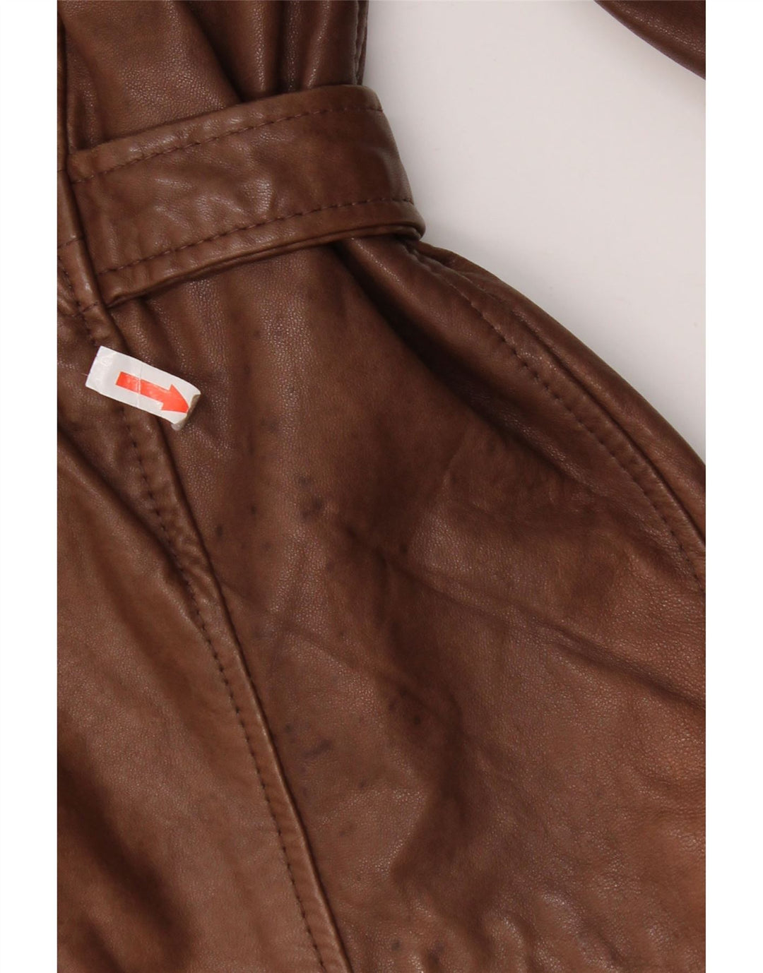 Jaqueta de couro vintage feminina de grandes dimensões Reino Unido 18 XL couro marrom