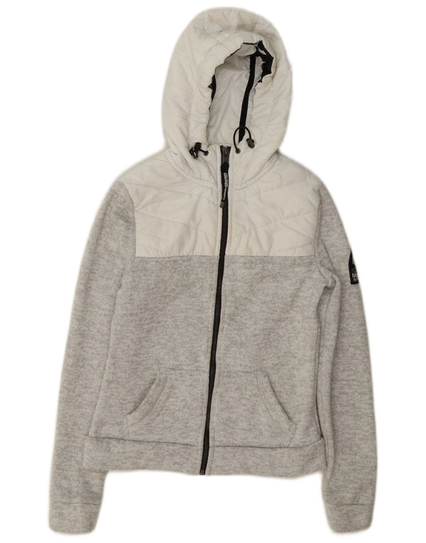 Jaqueta superdry feminina com capuz e moletom UK 6 XS cinza colorblock