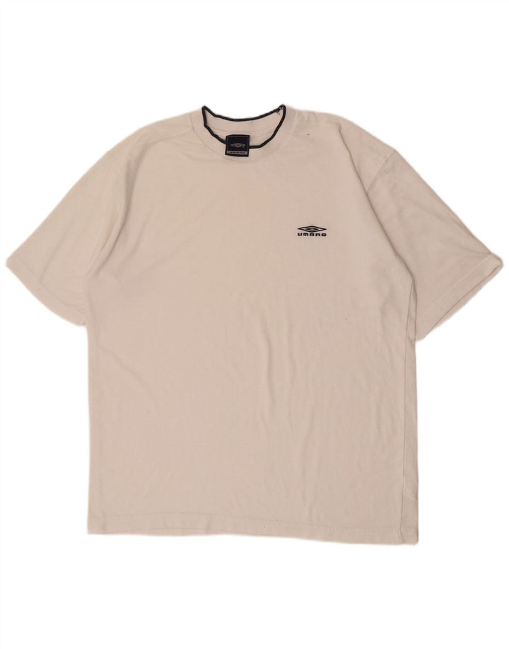 Camiseta masculina gráfica Umbro grande poliéster branco