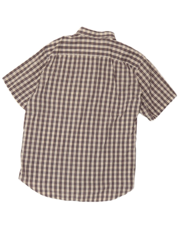 Camisa masculina de manga curta Mario Ferrari xadrez cinza médio