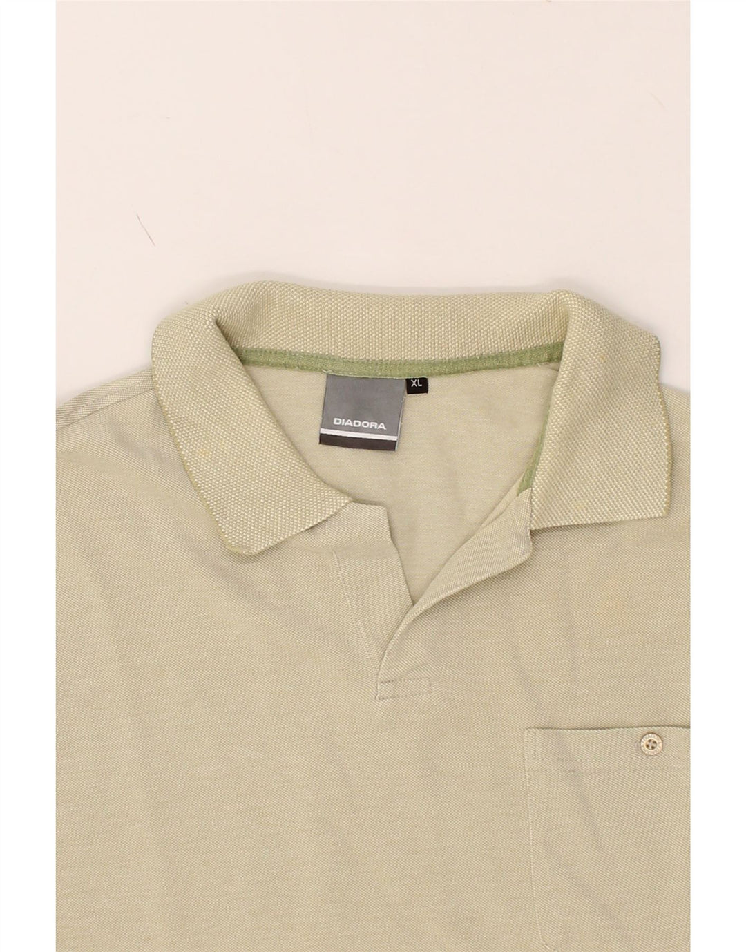 DIADORA Mens Polo Shirt XL Beige Cotton Vintage Diadora and Second-Hand Diadora from Messina Hembry 