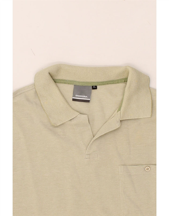 DIADORA Mens Polo Shirt XL Beige Cotton Vintage Diadora and Second-Hand Diadora from Messina Hembry 