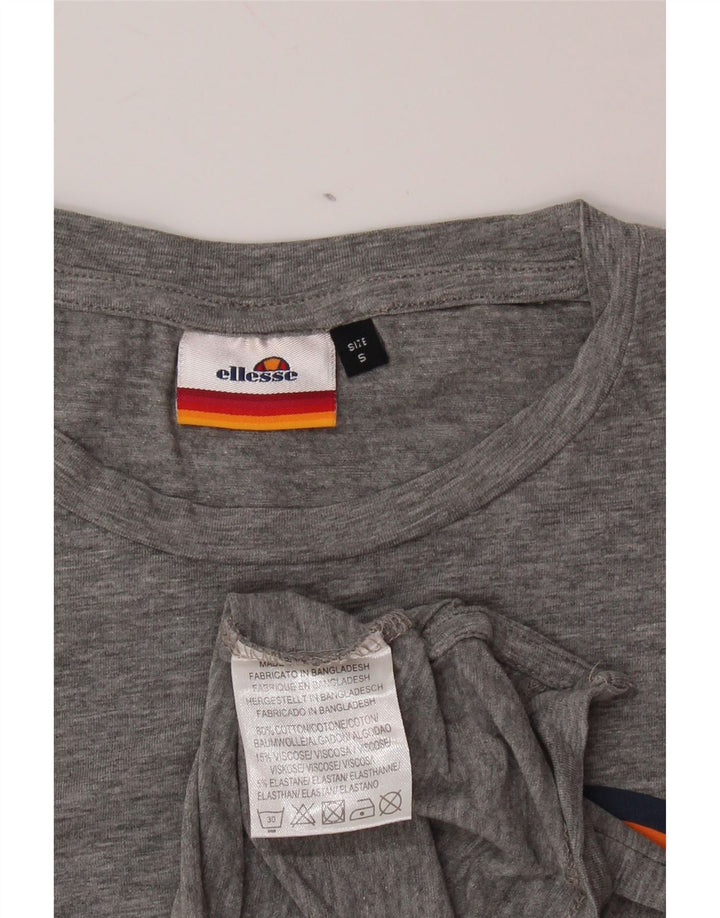 Camiseta feminina gráfica ELLESSE UK 10 algodão manchado cinza pequeno