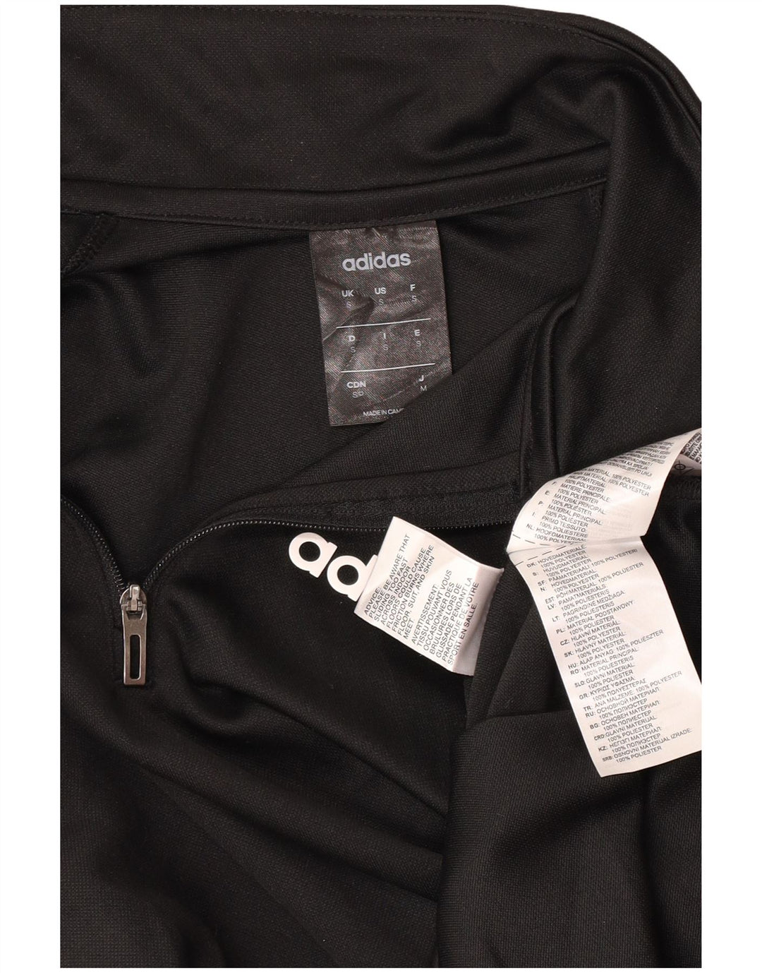 Adidas Mens Climalite Zip Neck Pullover Treino Top Pequeno Poliéster Preto