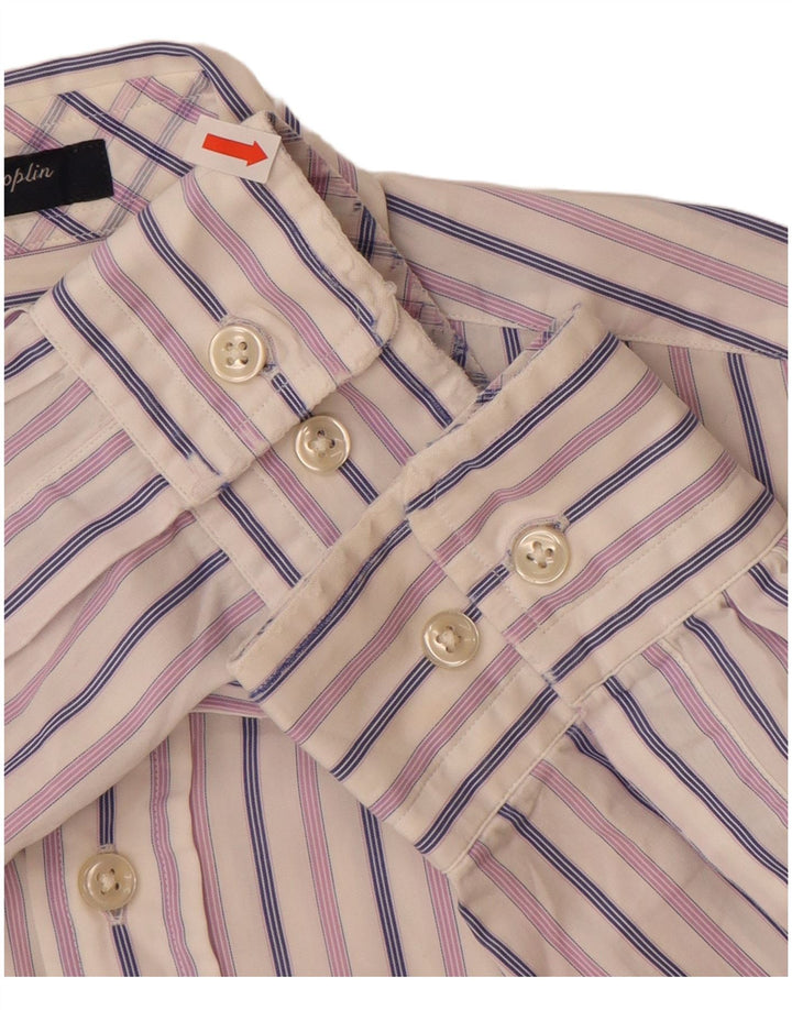 Camisa masculina GANT regular fit pequena listrada branca de algodão