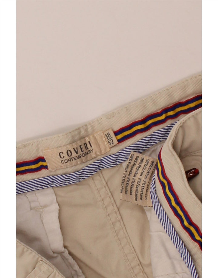 COVERI Mens Chino Shorts IT 52 XL W38 Algodão Bege