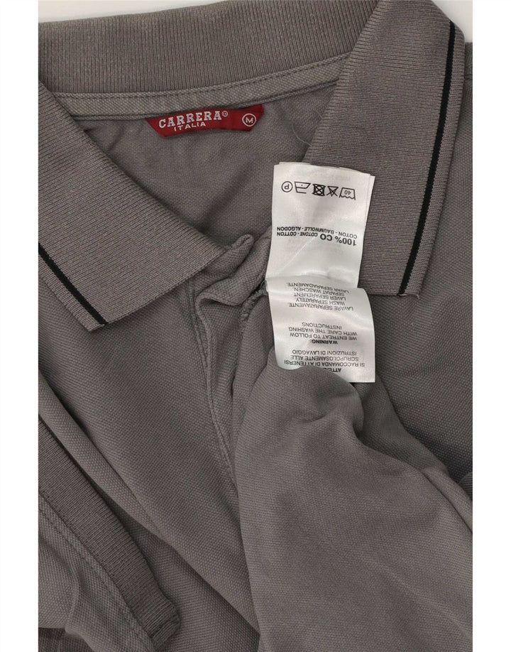 Camisa polo masculina Carrera Regular Fit algodão cinza médio