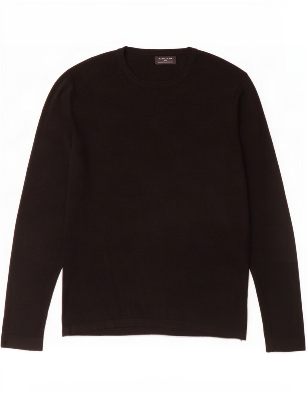 Zara Top masculino de manga comprida médio preto viscose
