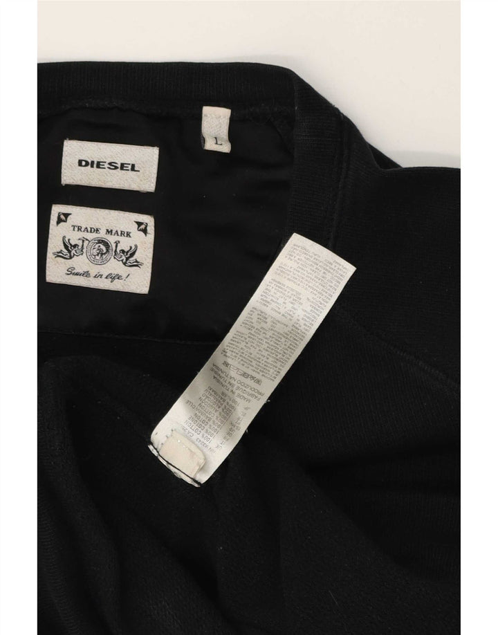 Diesel moletom masculino jumper grande algodão preto