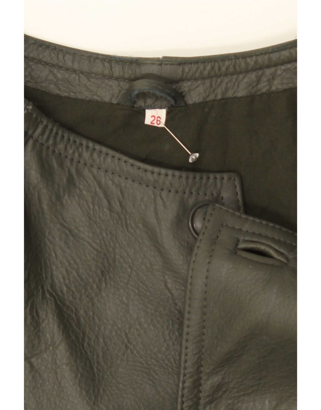 Jaqueta de couro masculina vintage UK 38 bloco colorido verde médio