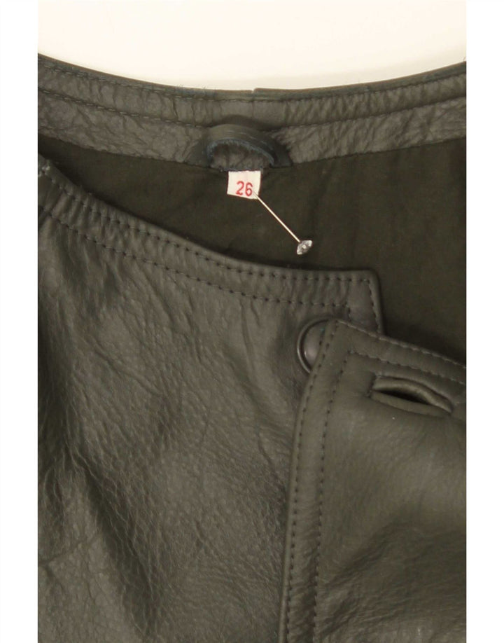 Jaqueta de couro masculina vintage UK 38 bloco colorido verde médio
