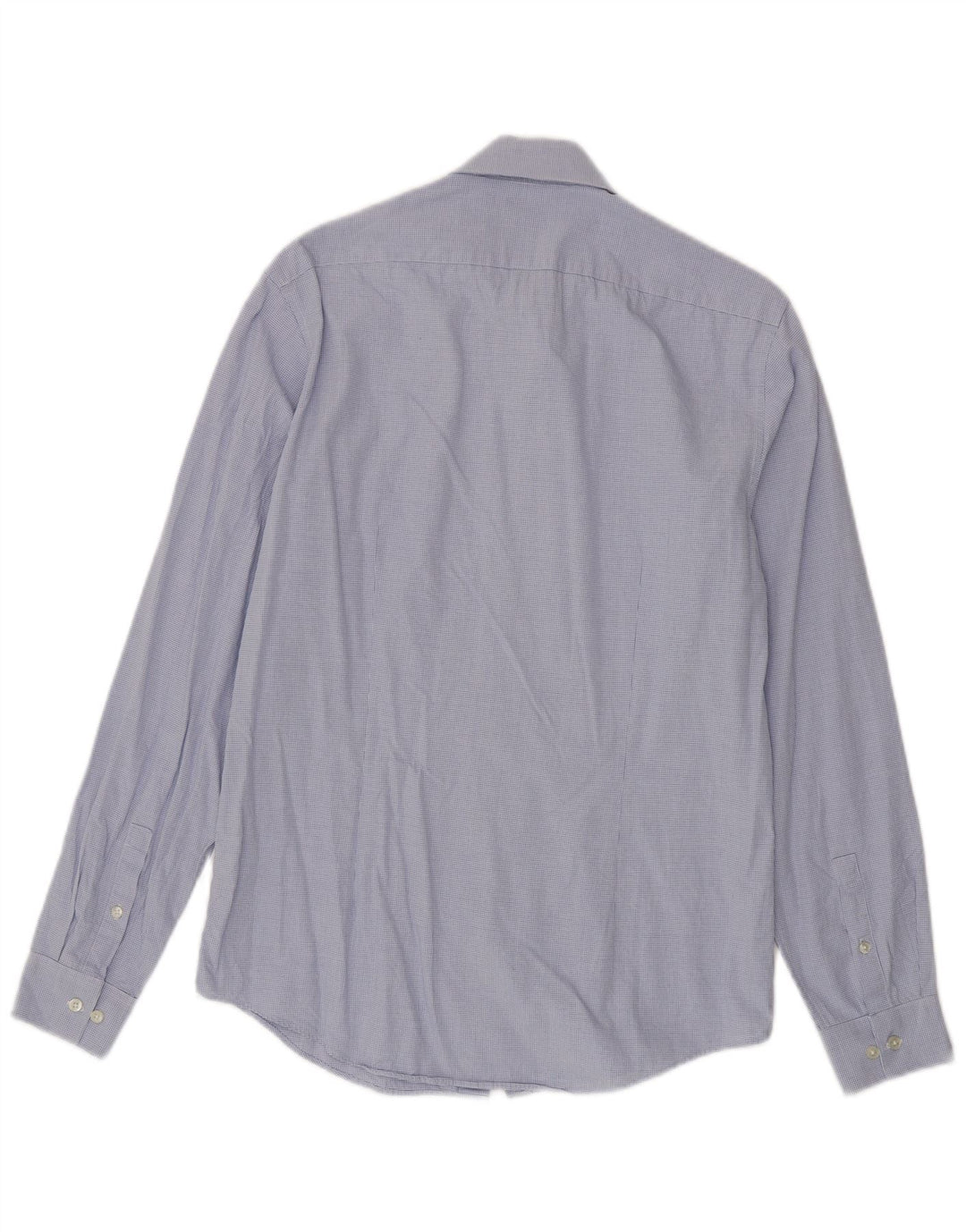 Camisa justa masculina Calvin Klein tamanho 38 15 algodão guingão azul médio