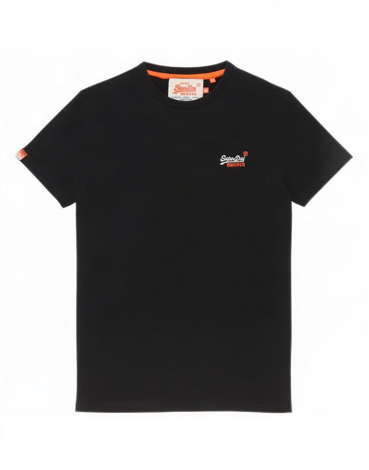 Camiseta masculina Superdry Top médio algodão preto