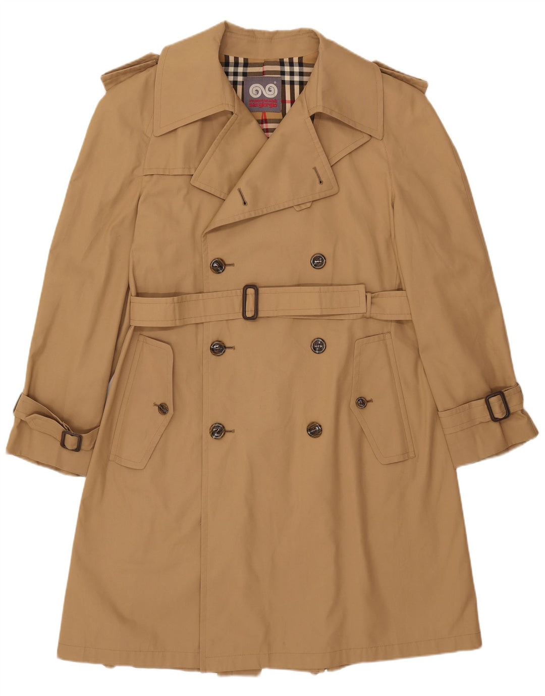 Trench Coat masculino Sangiorgio IT 54 2XL poliéster bege