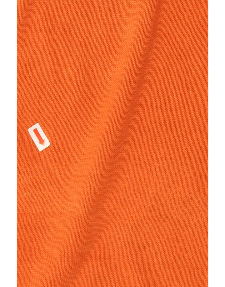 TIMBERLAND Mens Slim Fit Crew Neck Jumper Sweater Medium Orange Cotton Vintage Timberland and Second-Hand Timberland from Messina Hembry 