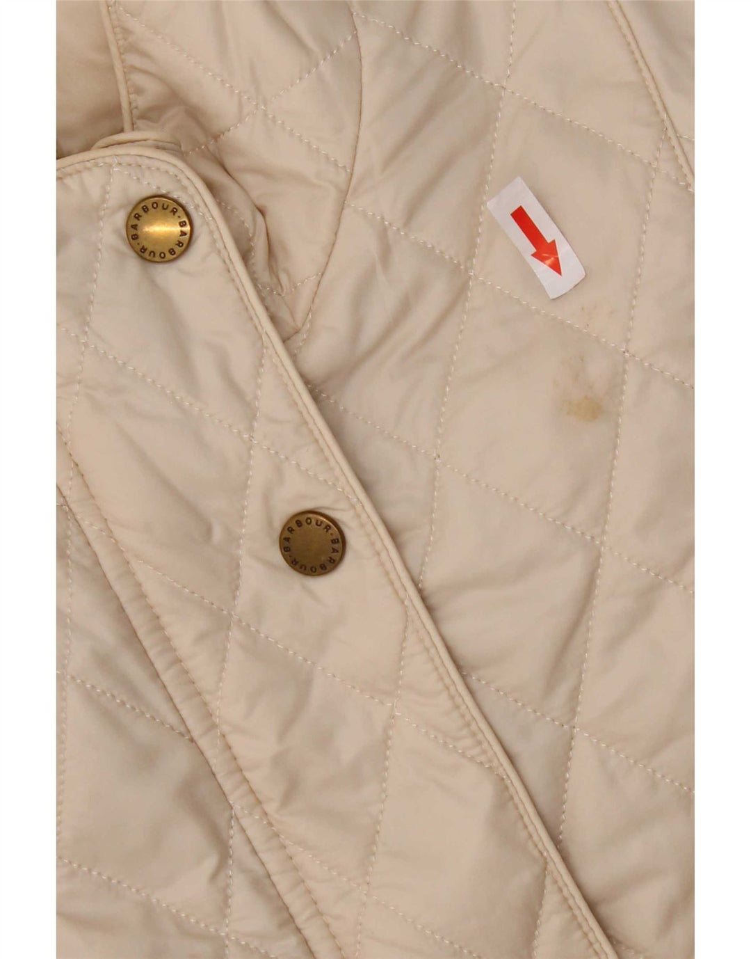 Jaqueta acolchoada feminina Barbour Reino Unido 14 grande nylon bege