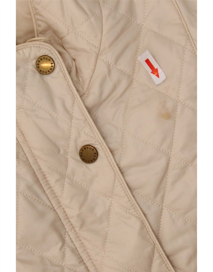 Jaqueta acolchoada feminina Barbour Reino Unido 14 grande nylon bege