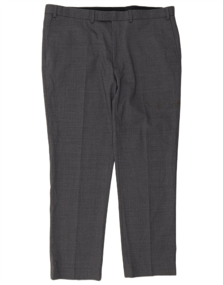 Calça masculina de terno regular Marks & Spencer W40 L31 azul poliéster
