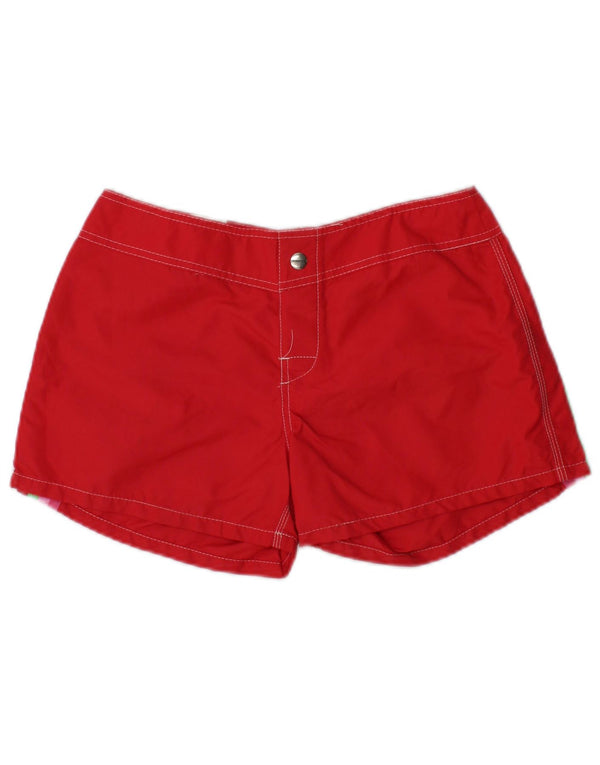 Sundek Womens Swimming Shorts UK 8 Small  Red Striped Nylon