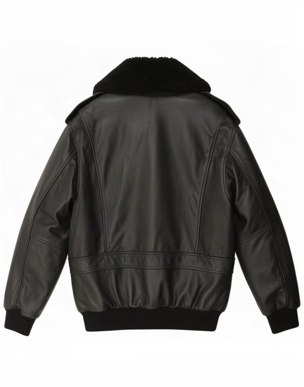 Jaqueta de couro militar masculina Redskins UK 36 pequena preta