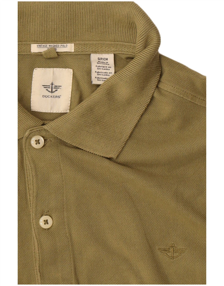 Camisa polo masculina DOCKERS pequena cáqui