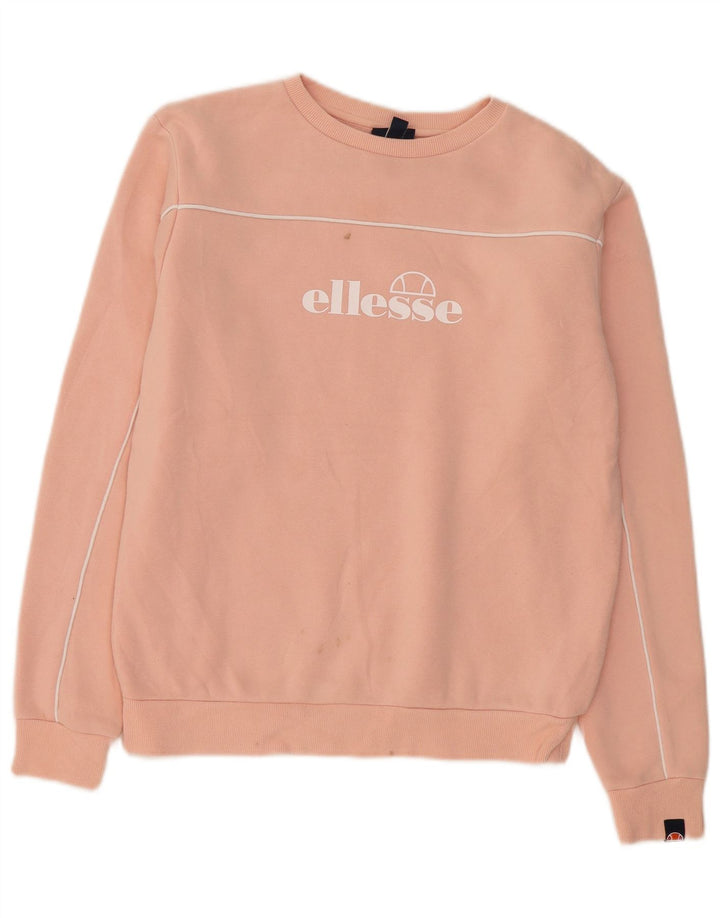 Ellesse moletom feminino grande com estampa gráfica UK 10 pequeno laranja