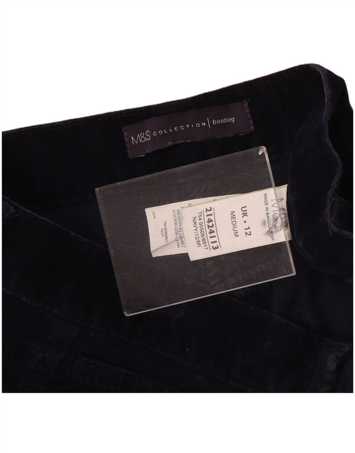 Calça feminina Marks & Spencer Bootcut cortada Reino Unido 12 médio W32 L25 azul marinho B